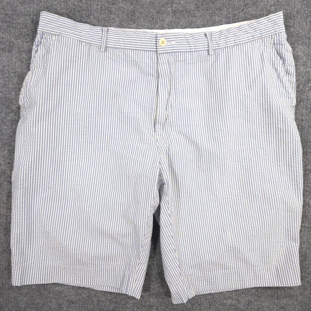Vintage Polo Ralph Lauren Seersucker Shorts Mens 40 Blue White Striped Chinos